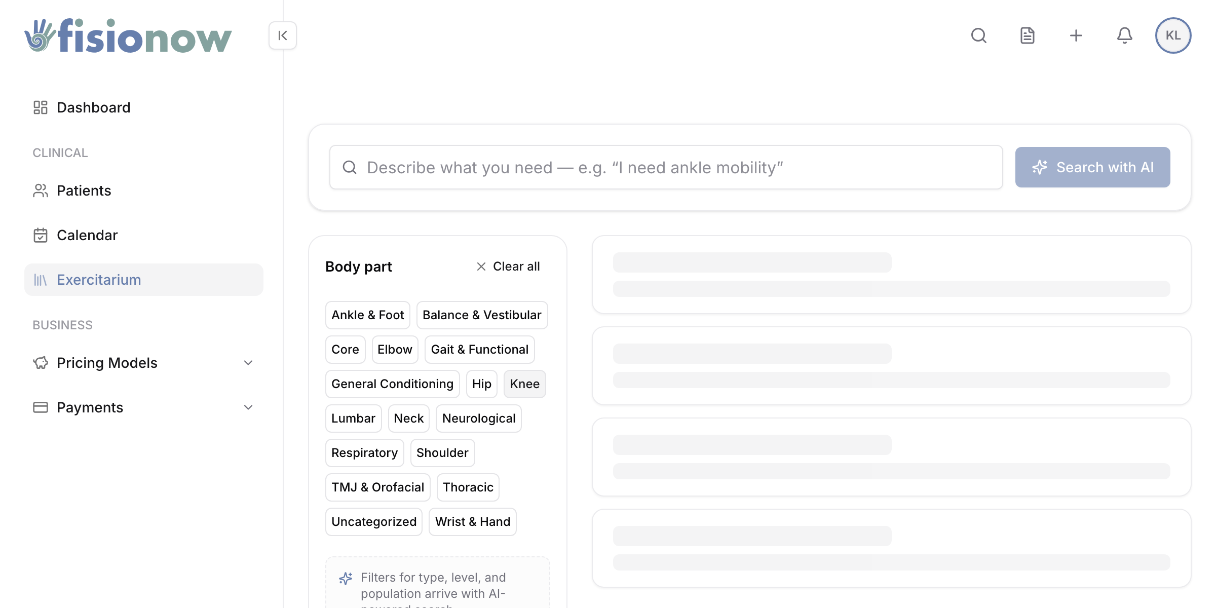 The Fisionow exercise library